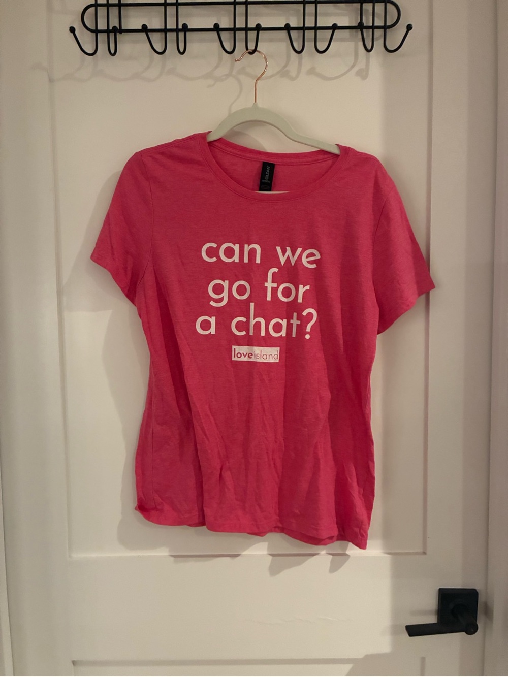 Gildan Pink "can we go for a chat?" Graphic Tee